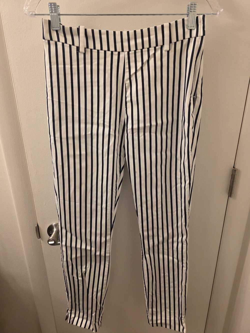 Black and White Vertical Stripe Pants